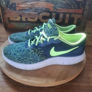 Nike Flex Contact GS Kids Running Shoes Youth 6Y Blue Volt Sneakers AV8576-400